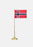 Classic Skultuna flagpole accessory with Norwegian flag design, featuring intricate detailing and a polished finish.