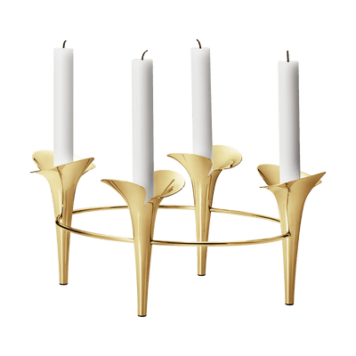 Bloom Taper CandleHolder Gold by Georg Jensen