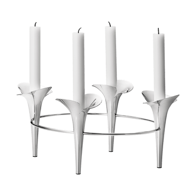 Bloom Taper CandleHolder Steel by Georg Jensen