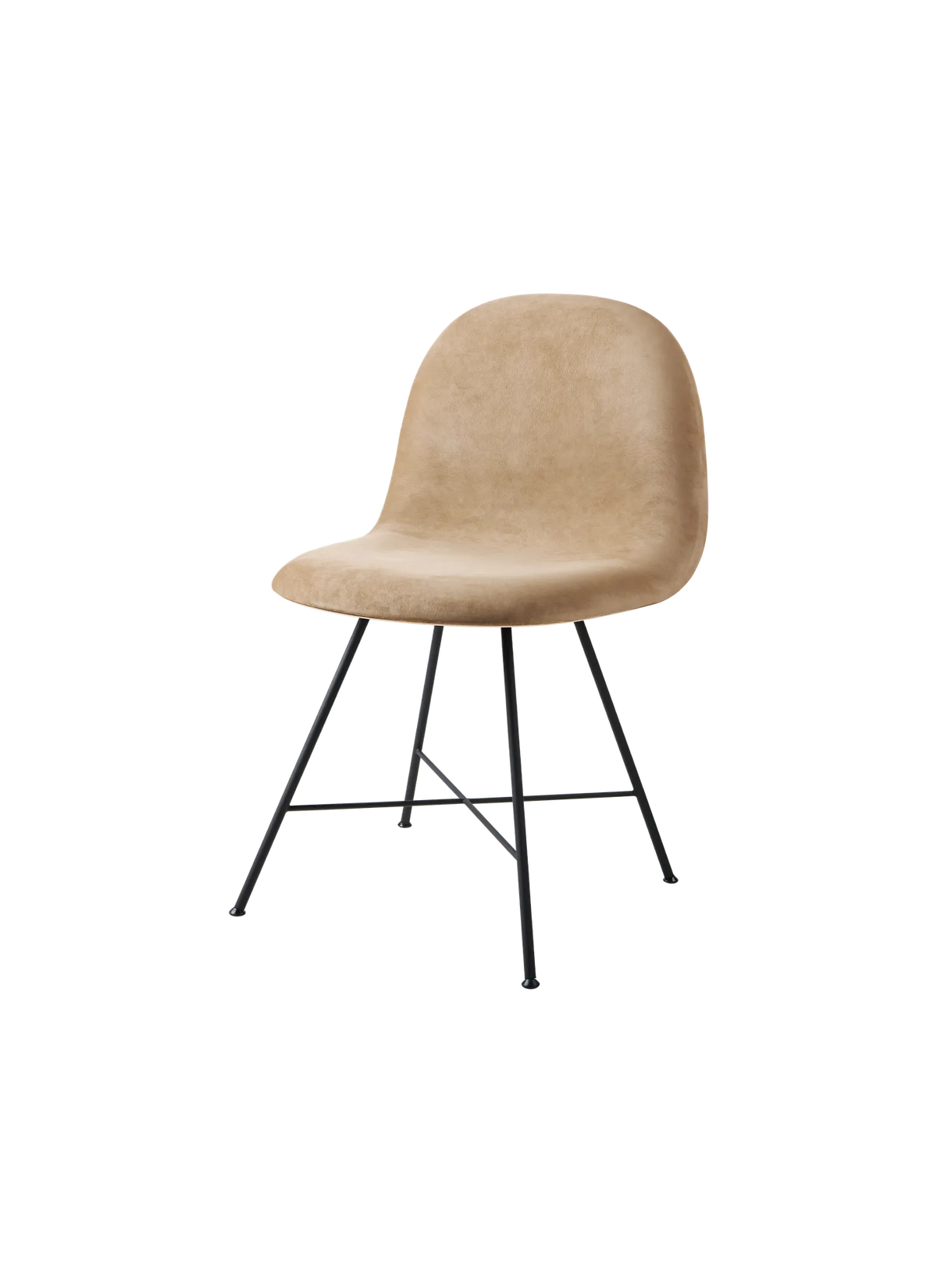 GUBI 3D Dining Chair - Front Upholstered, Center base by Gubi
