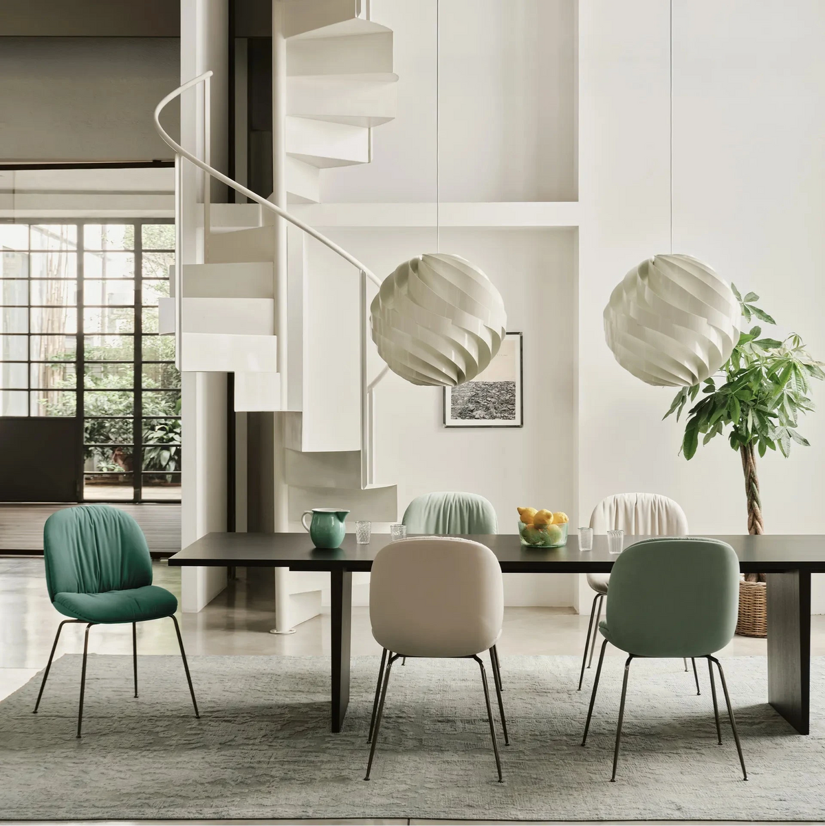 Beetle Soft Dining Chair - Fully Upholstered, Conic base by Gubi