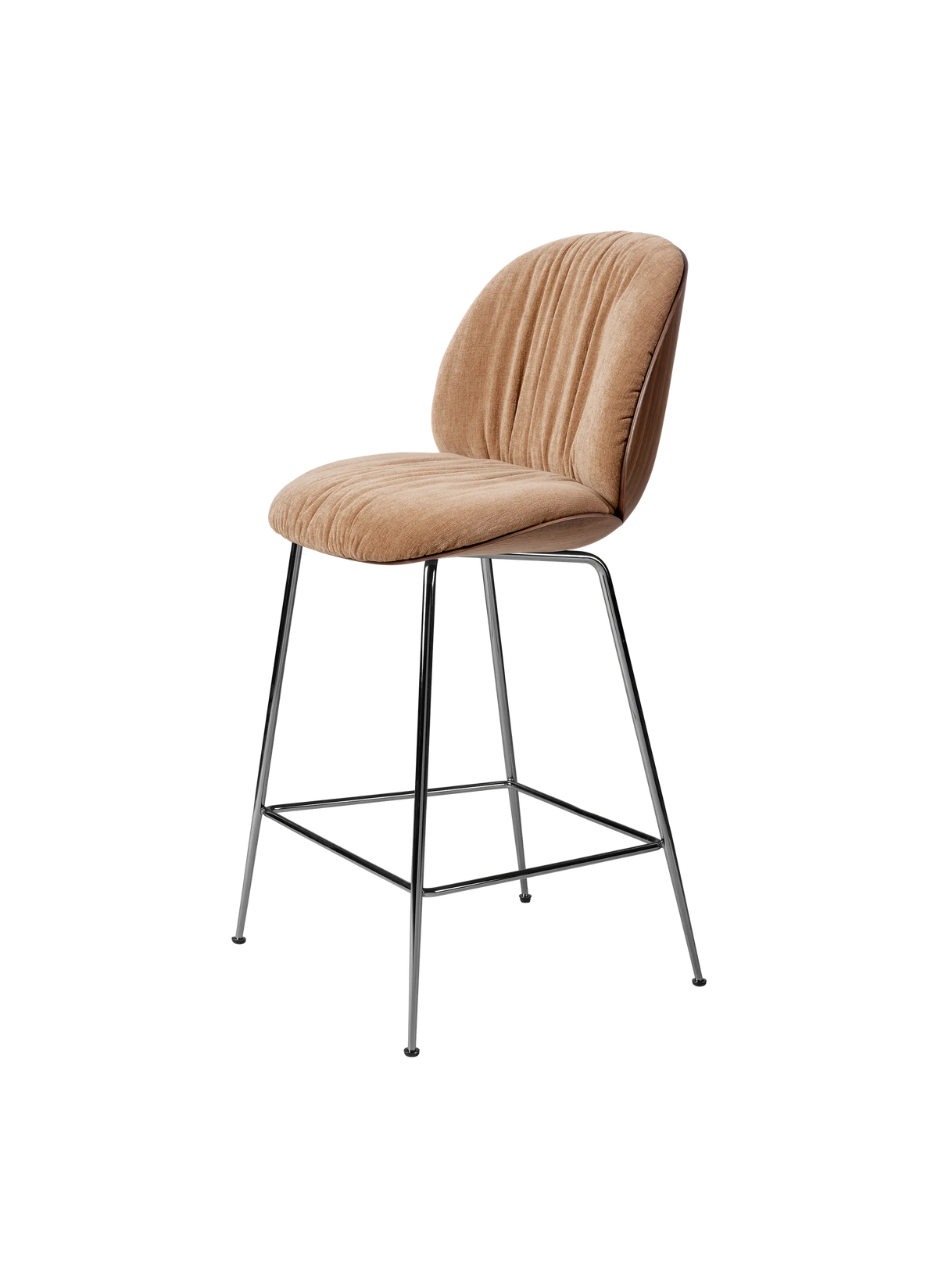 Beetle Soft Counter Chair - Front Upholstered, 67, Conic base, Veneer Shell by Gubi
