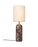 Gubi Gravity XL floor lamp with maroon marble base and sleek lighting design in a modern living space.