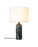 Gubi Gravity Table Lamp with emerald marble base and white shade, modern lighting fixture for stylish interior decor.