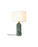 Gubi Gravity Table Lamp with emerald marble base and white shade, modern lighting fixture with sleek design and elegant finish.