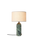 Gubi Gravity Table Lamp with emerald marble base and fabric shade, modern lighting fixture for stylish interior decor.