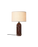 Maroon marble Gubi Gravity Table Lamp with a modern, minimalist design and a sleek, curved lighting fixture on a neutral surface