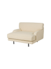 Gubi Flaneur Lounge Chair with boucle upholstery, modern seating design, featuring a curved backrest and sleek wooden legs.