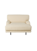 Gubi Flaneur lounge chair with boucle fabric, modern seating with organic curves and a stylish, comfortable design.