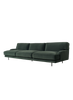 Gubi Flaneur 3-seater sofa with black matte upholstery and modern seating design, shown from the front.