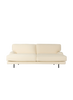 Gubi Flaneur 2-seater sofa with black matte finish and boucle upholstery, modern seating piece for stylish living rooms.