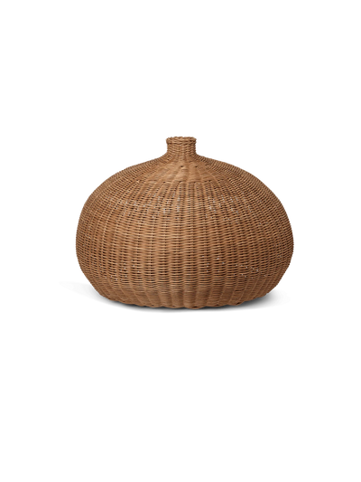 Braided lampshade by Ferm Living in natural fibers, featuring a textured, woven design suitable for modern interior lighting