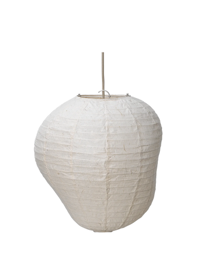 Ferm Living Kurbis lampshade in warm orange with rounded pumpkin shape, designed for modern lighting fixtures.