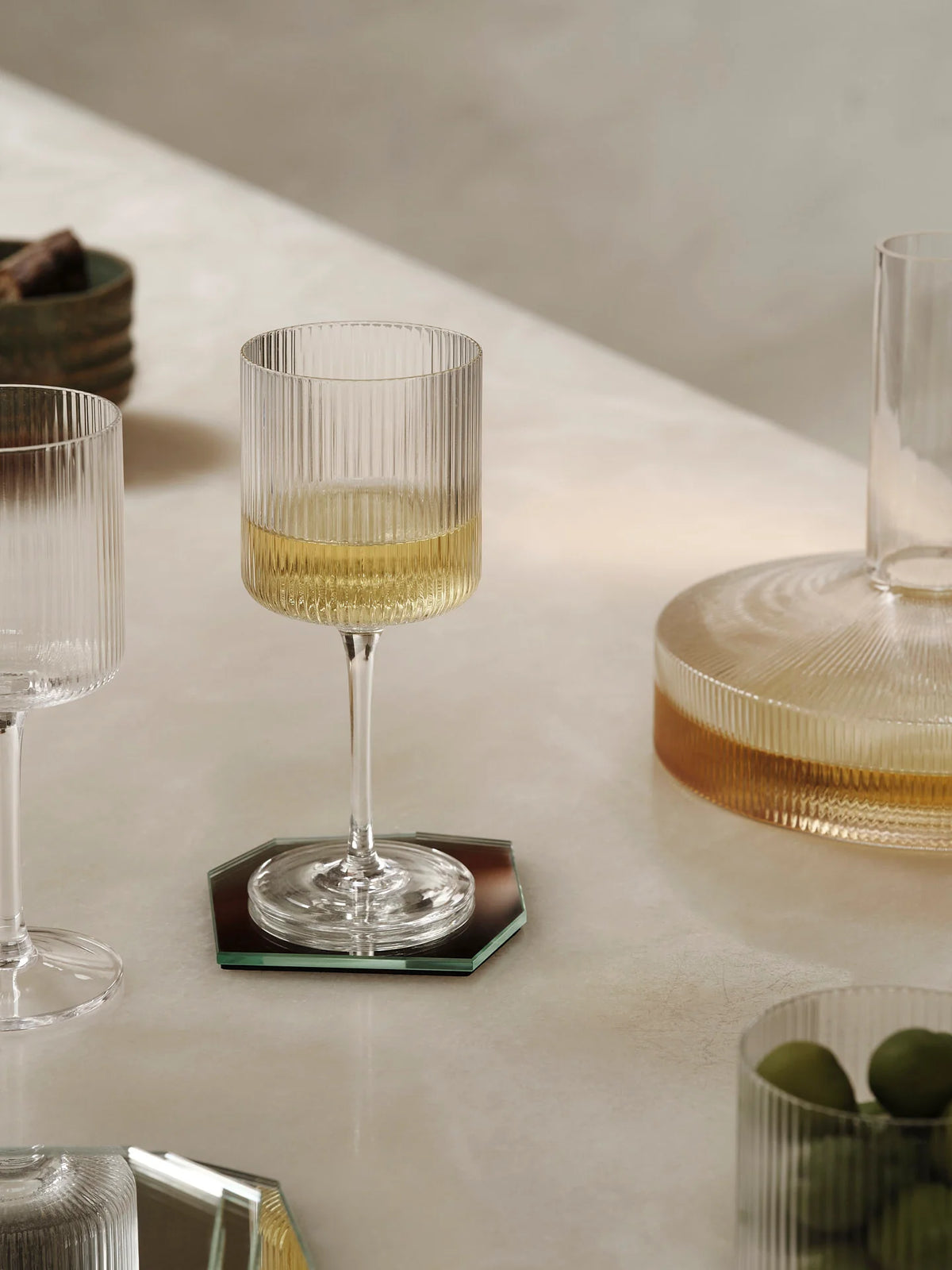 Ripple White Wine Glasses - Set of 2 by Ferm Living