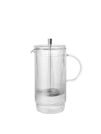 Ferm Living Ripple Thermal French Press in accessories, featuring a textured ripple design and a sleek, insulated glass carafe.