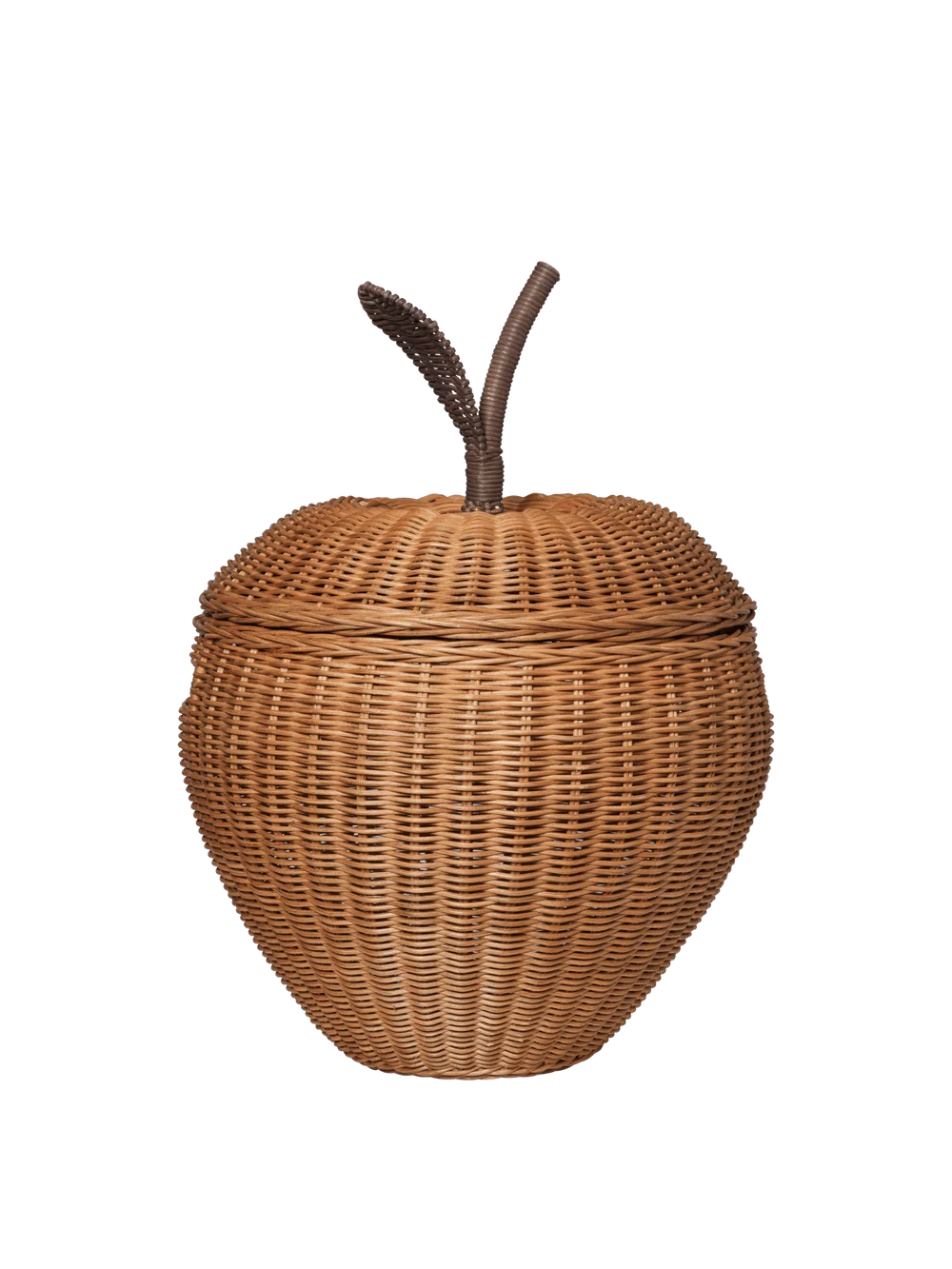 Ferm Living Apple Braided Storage for kids, featuring a colorful braided design with apple motifs and a sturdy fabric construction.