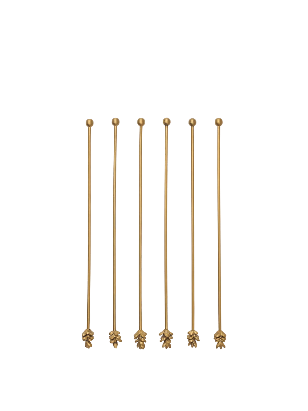 Set of six long Forest Stir Sticks by Ferm Living, natural wood accessories for drinks and cocktails.