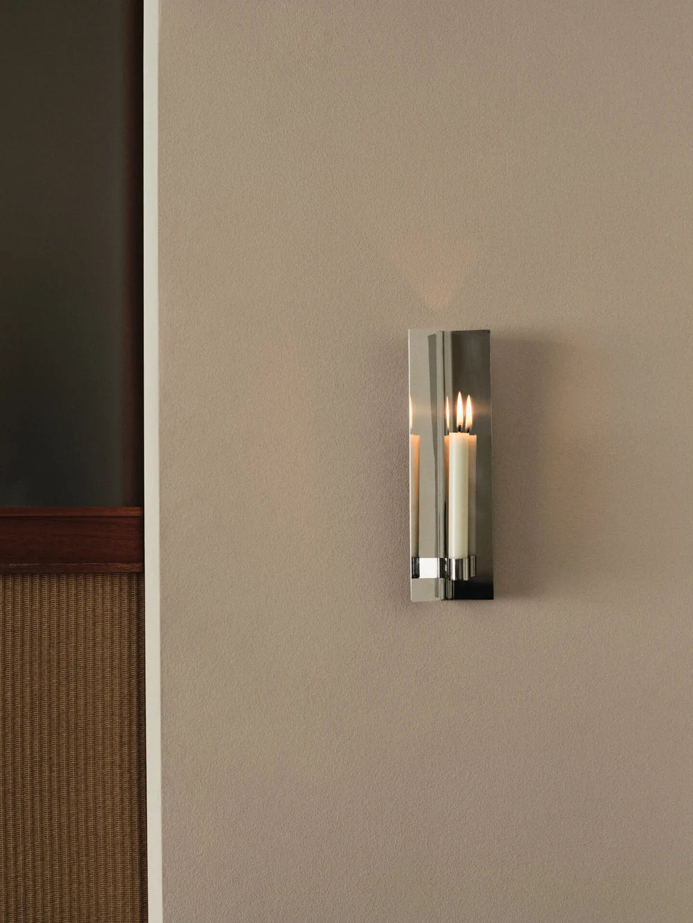 Ferm Living Eddy Wall Candle Holder accessory featuring a modern, minimalist design for wall-mounted candle display.