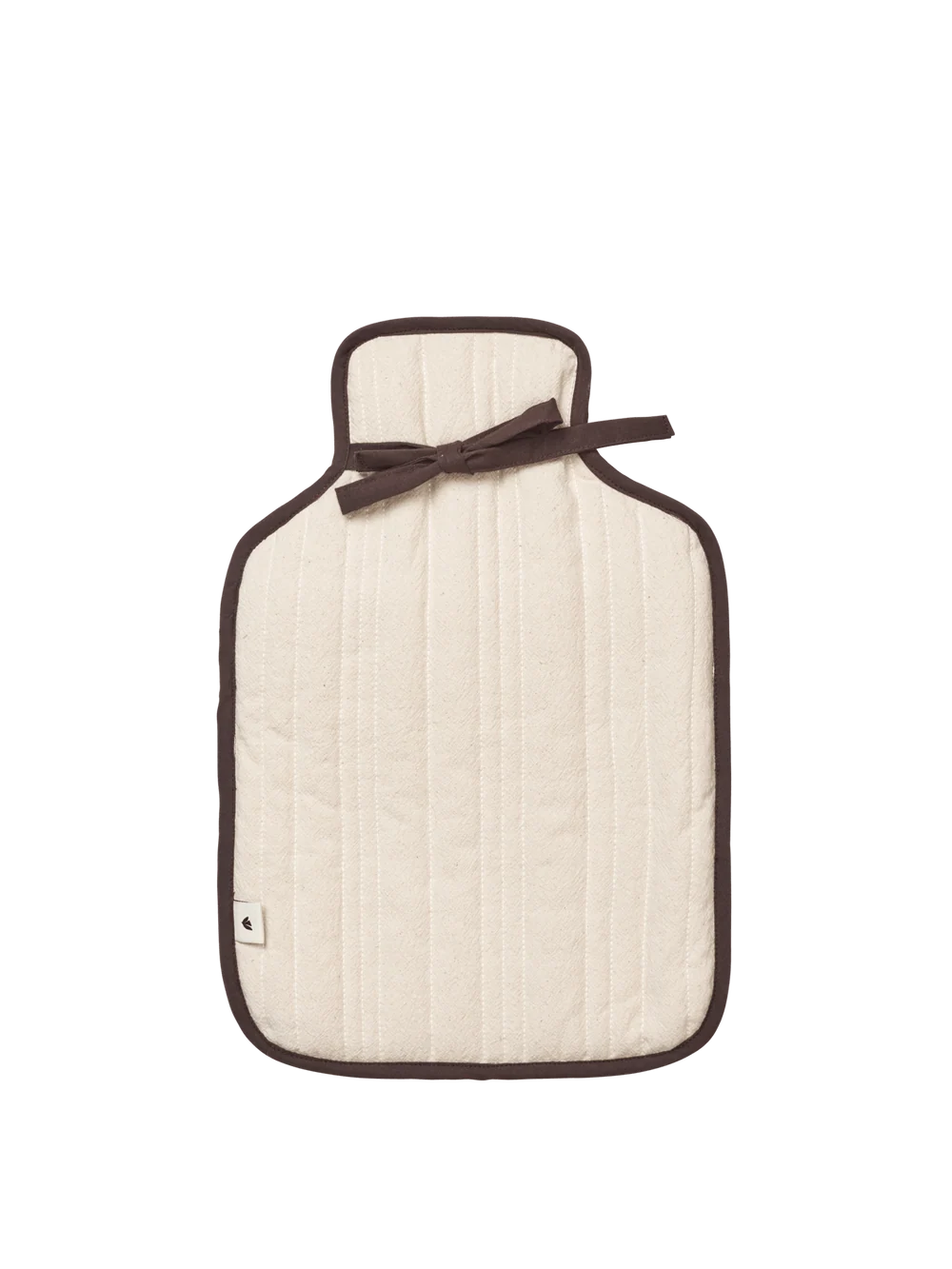 Ferm Living Vari hot water bottle cover in soft fabric with a cozy, stylish design for added comfort and warmth.