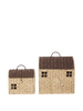Ferm Living Casu Storage Houses set of 2 for kids, colorful fabric storage bins with playful house designs.