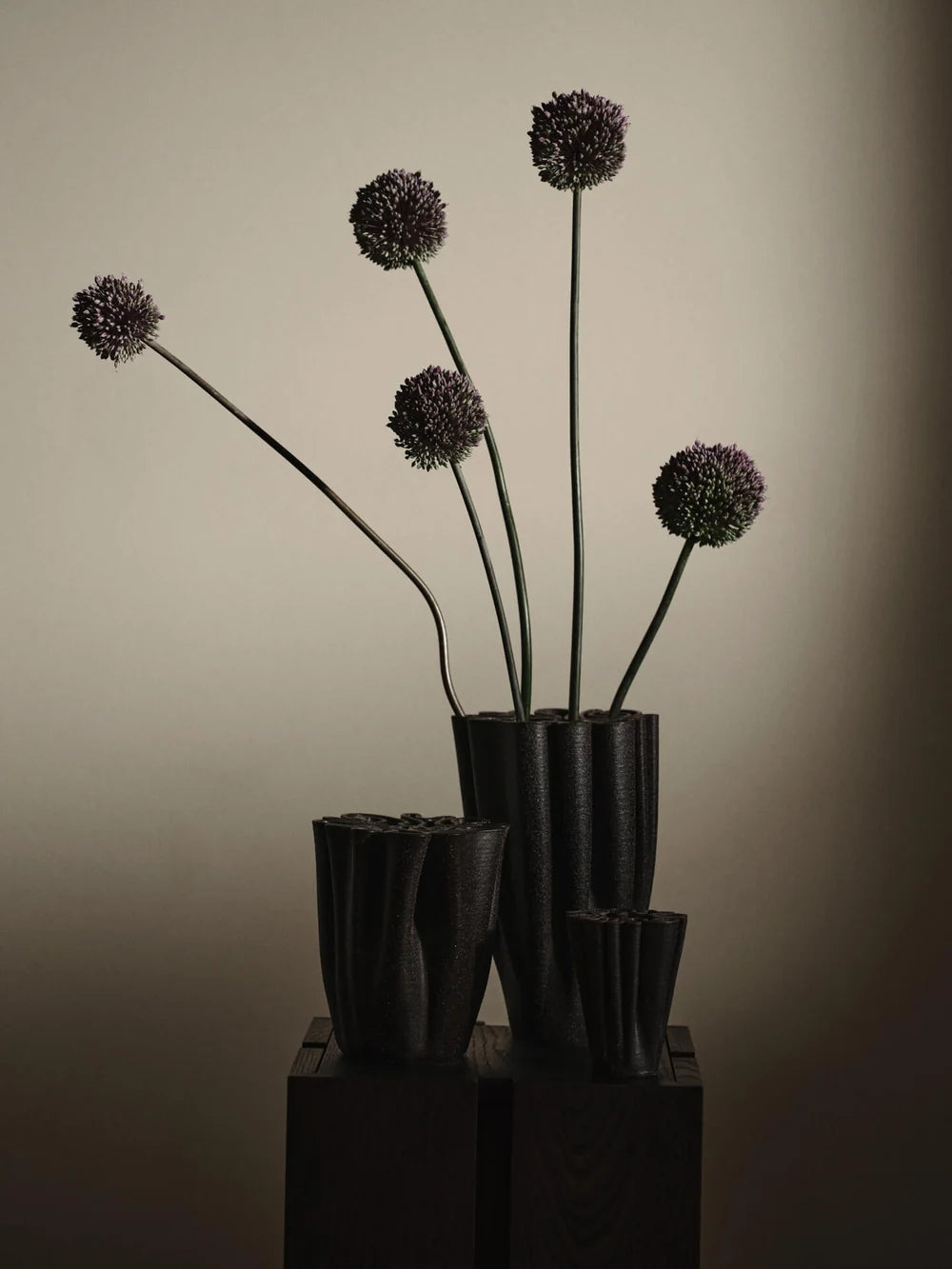 Ferm Living Dedali Vase in neutral tones, featuring a textured geometric design, used as decorative accessories for home decor.