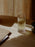 Set of two Ferm Living Ripple Highball Glasses featuring textured, wavy glass design for stylish beverage presentation.