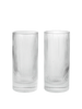 Set of two Ferm Living Ripple Highball Glasses featuring textured, wavy design for stylish drinking accessories.