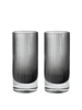 Pair of Ripple Highball Glasses by Ferm Living, set of 2, with textured, wavy design perfect for stylish beverages.