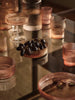 Pair of Ripple Champagne Saucers by Ferm Living, elegant glass accessories with textured ripple design for serving champagne.