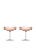 Ferm Living Ripple Champagne Saucers set of 2 with textured, wavy design perfect for elegant beverage presentation