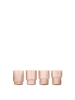 Set of four Ripple Glasses by Ferm Living, clear glass accessories with textured ripple design on a white background.