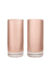 Set of two Ferm Living Ripple Highball Glasses with textured, wavy design for stylish beverage serving.