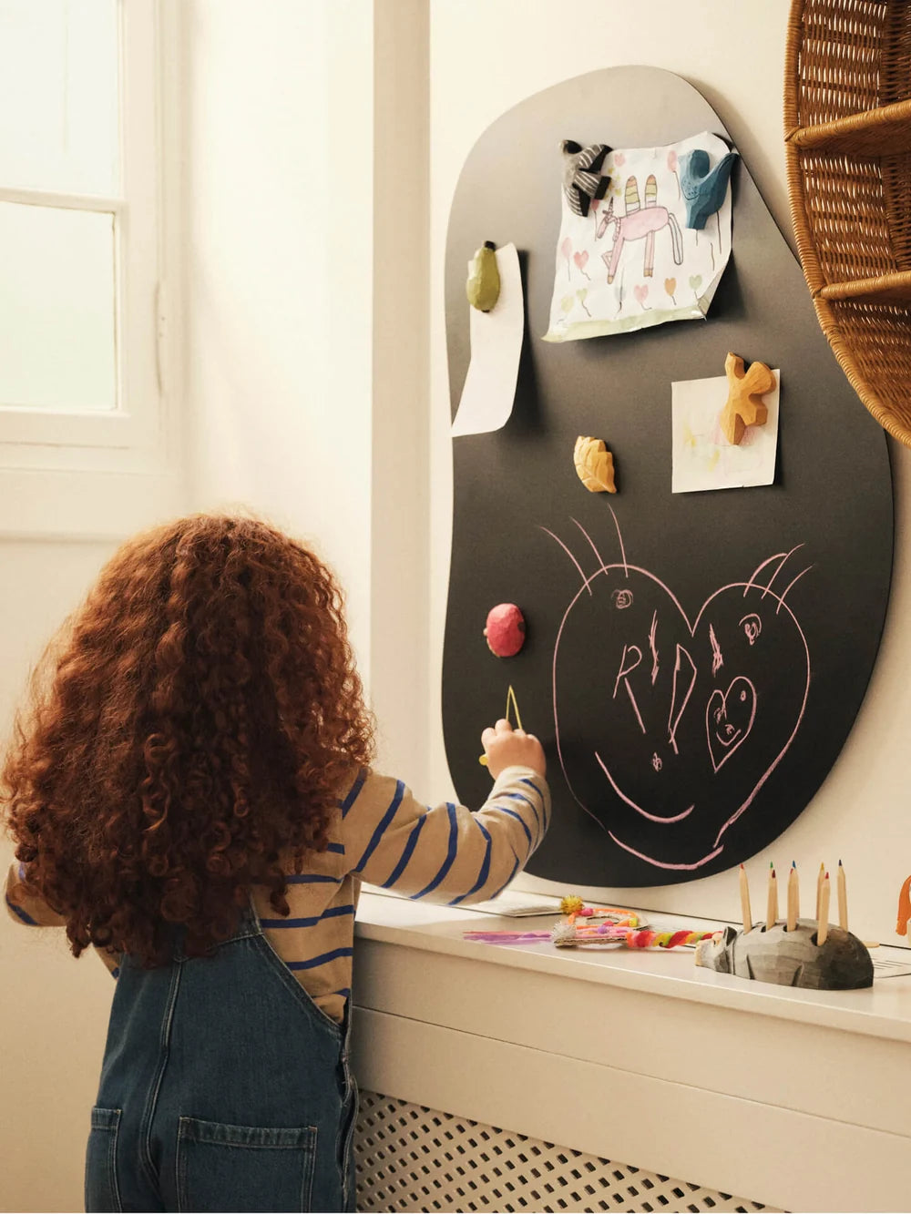 Set of three Forest hand-carved magnets for kids by Ferm Living, featuring detailed wooden animal designs.