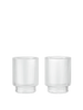 Set of two Ripple Thermal Glasses by Ferm Living with textured glass design, ideal for hot or cold beverages.