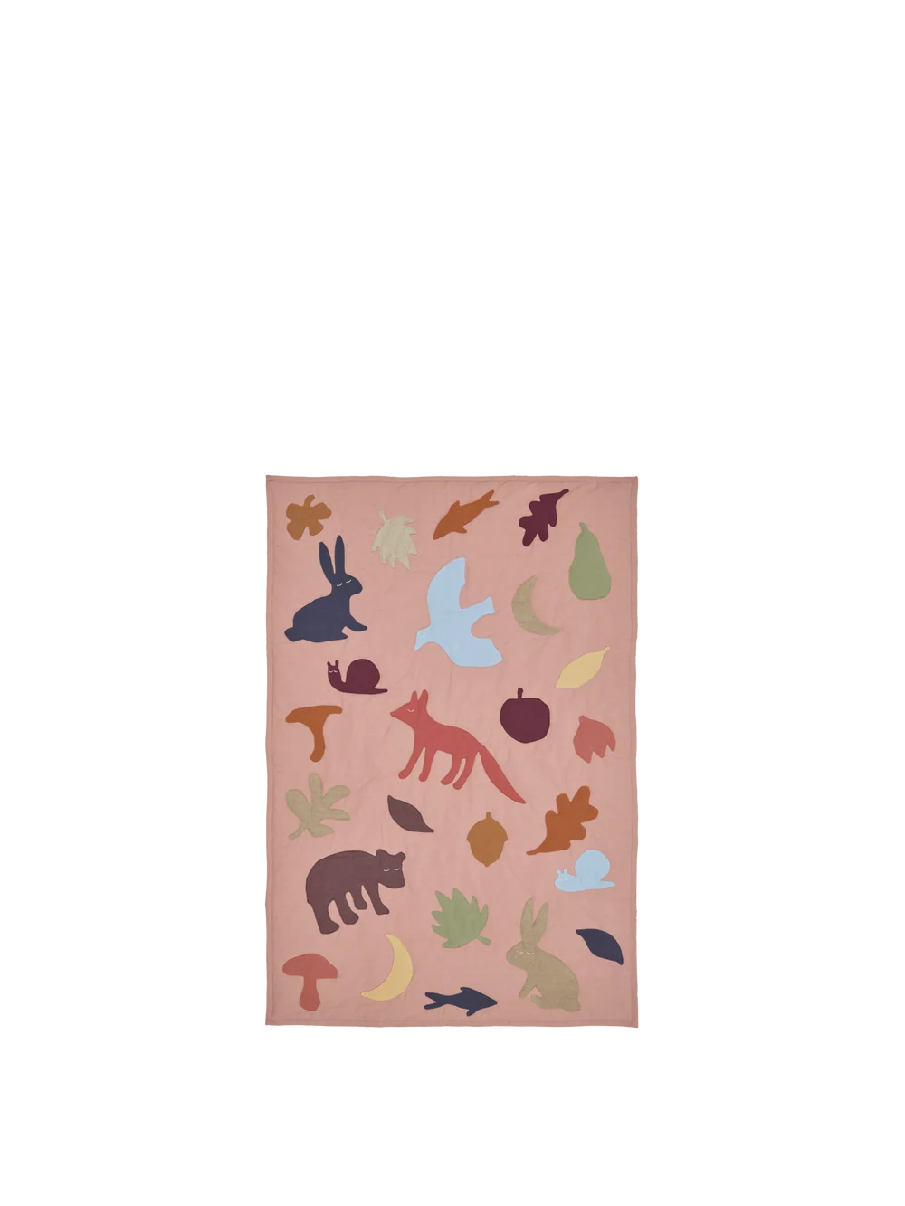 Soft kids' Lunden Blanket by Ferm Living with colorful geometric patterns, ideal for cozy nursery or bedroom decor.