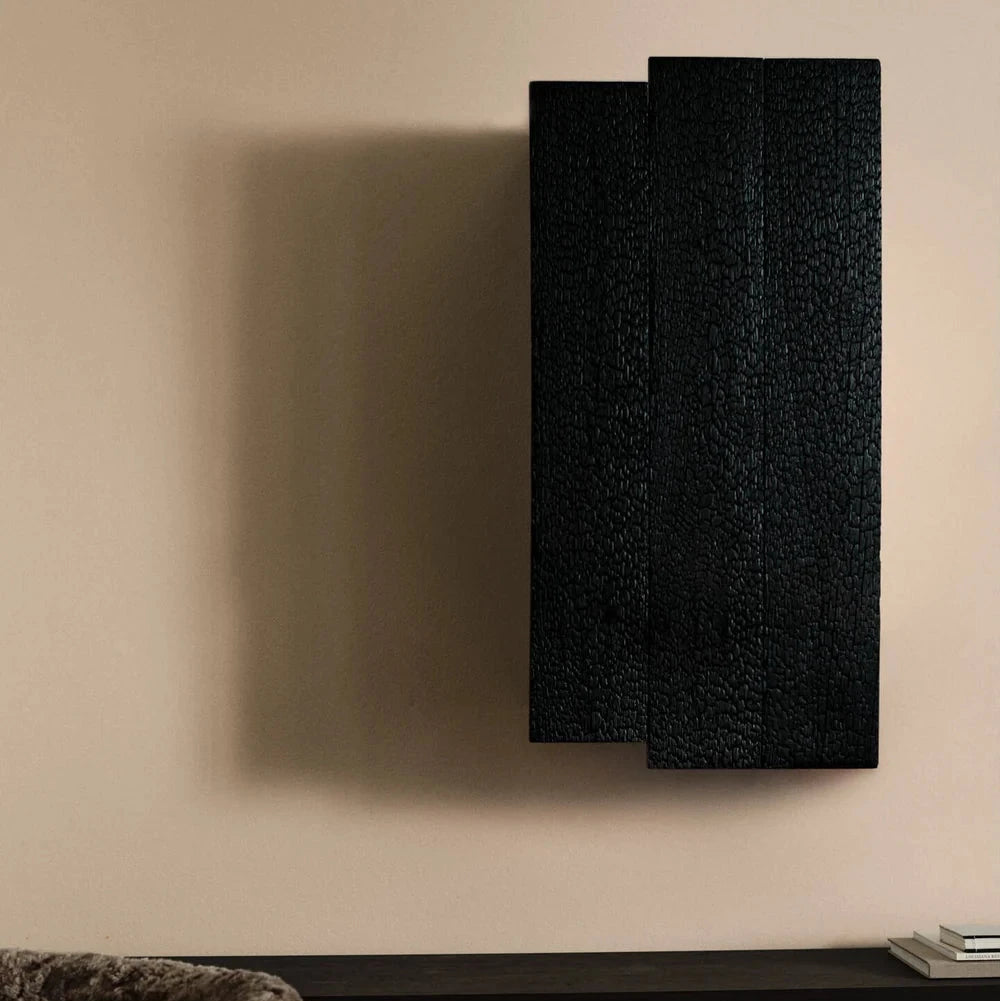 Ferm Living Koh wall cabinet for storage, featuring a sleek design with doors and shelves, ideal for modern home organization.