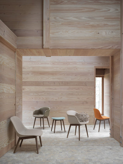 Fiber Armchair Wood Base – Upholstered Shell by Muuto