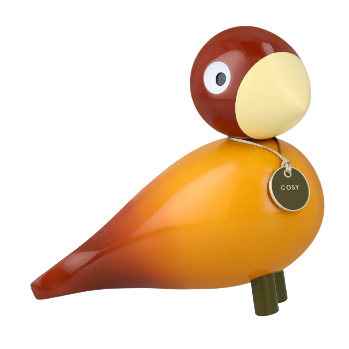 Colorful Kay Bojesen Story Bird accessory, featuring playful wooden bird design with vibrant painted details.