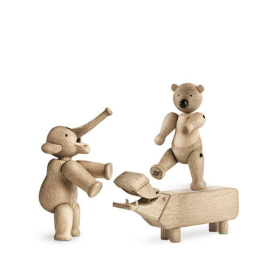 Liliput Mini Oak Animal Figurins - Set of 3 by Kay Bojesen