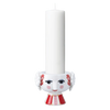 Red Eva Christmas candle holder by Bjørn Wiinblad, decorative accessory with festive design, stands 3.1 inches tall.