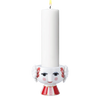Red Eva Christmas candle holder by Bjørn Wiinblad featuring a festive holiday design, standing 3.1 inches tall.