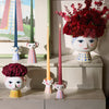 Eva candle holder by Bjørn Wiinblad, ceramic accessory with intricate colorful patterns and elegant design.