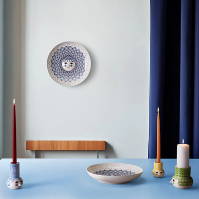 Olga Dish, Blue, Ø: 13" by Bjørn Wiinblad