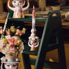 Lady with Hat candle holder by Bjørn Wiinblad, detailed ceramic accessory featuring a stylized lady wearing a hat.