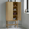 Tall Rib Cabinet High by Normann Copenhagen, storage unit with oak finish and ribbed door design, modern Scandinavian style.