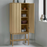 Tall Rib Cabinet High by Normann Copenhagen, storage unit with oak finish and ribbed door design, modern Scandinavian style.