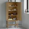 High oak Rib Cabinet by Normann Copenhagen, modern storage unit with ribbed design and sleek wooden finish.
