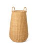 Ferm Living braided laundry basket with woven design and handles, made of durable natural fibers for stylish storage accessories.