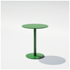 Round Bend Goods pedestal cafe table with sleek metal base and wooden top, ideal for modern dining or cafe settings.
