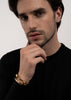 Gold plated ribbed cuff bracelet from Skultuna, featuring textured design and adjustable fit, stylish accessory for everyday wear.